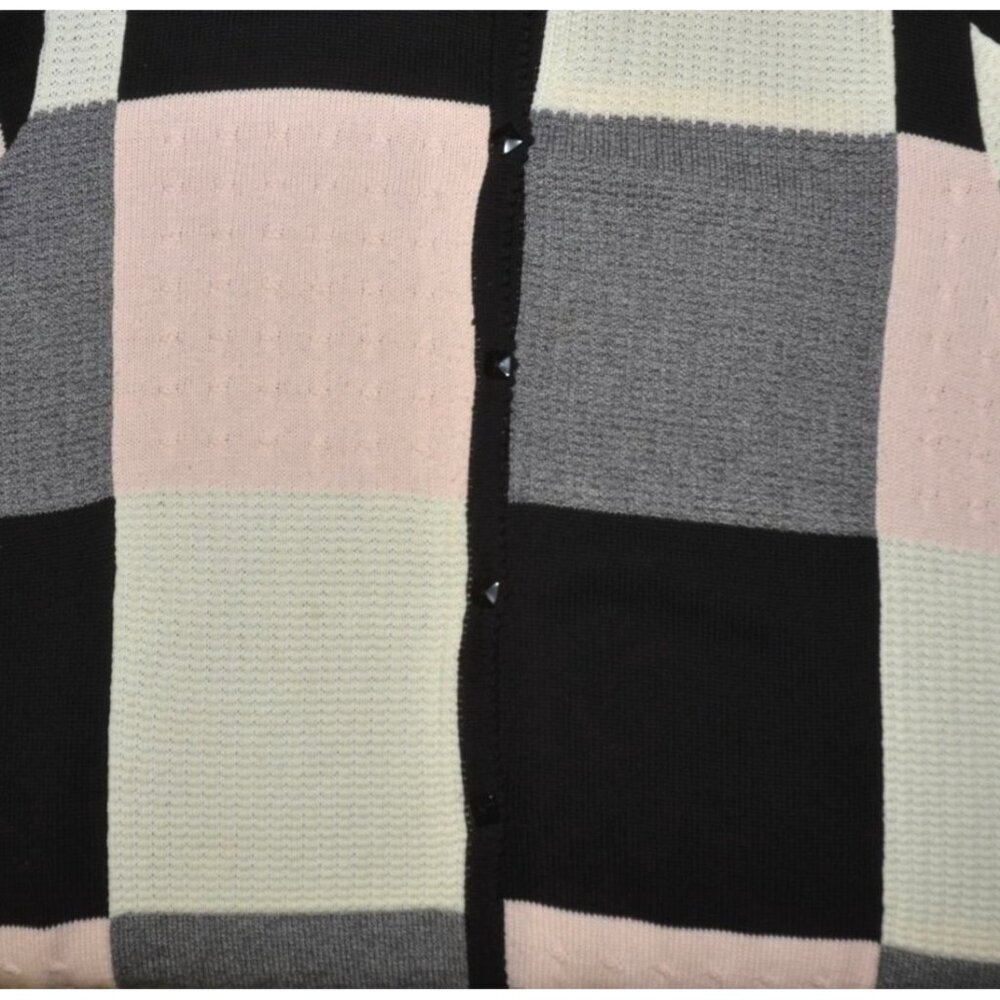 Allison Daley Adorable Colorblock Cardigan Sweater Size 3X Mixed Knit Casual - Picture 3 of 9